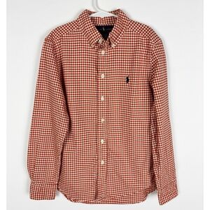 Ralph Lauren Button Down Shirt Boys Size M 10-12
Long Sleeve Brick Red Gingham